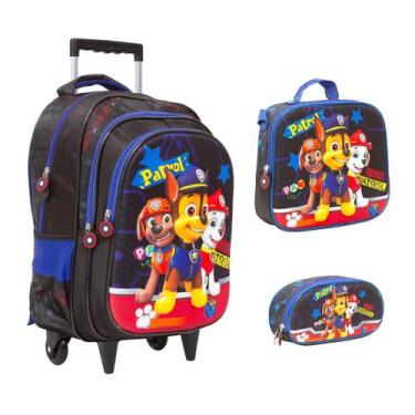 Imagem de Kit Bolsa Escolar Masculina Rodinha Paw Patrol Passeio Aula - TOYS 2U