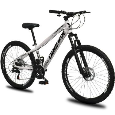 Imagem de Bicicleta Aro 26 Dropp Freeride Alumínio 21 Vel Marchas Câmbios Shimano Freios A Disco - Branco+preto