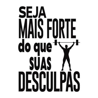 Imagem de Adesivo De Parede Decorativo Com Frase Para Academia Cor Preto