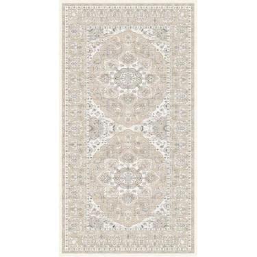 Imagem de RUUGME Tapete de corredor de entrada 5 x 10 cm: tapetes de cozinha vintage laváveis, antiderrapante, tapete leve para corredor, quarto, macio, fino, resistente a manchas, tapete para banheiro