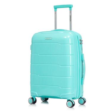 Imagem de Mala De Bordo 10kg Viagem Zíper Expansível Em Polipropileno Rodinhas 360º Tsa - Lima - Denlex Cor Azul Turquesa