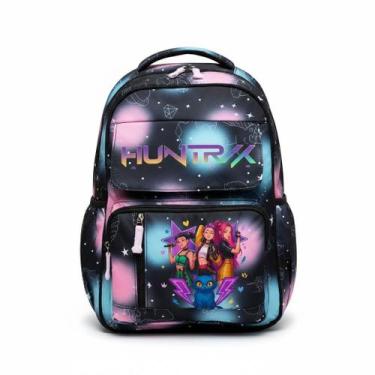 Imagem de Mochila Escolar Feminina Juvenil Kpop Demon Hunter Huntrix Impermeável