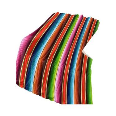 Imagem de Cobertor Infantil Com Listras Mexicanas Coloridas, Macio E Quente, Fla