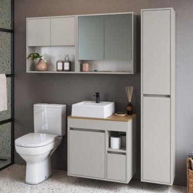 Imagem de Conjunto para Banheiro 4 Peças com Cuba e Gabinete Suspenso Bangladesh