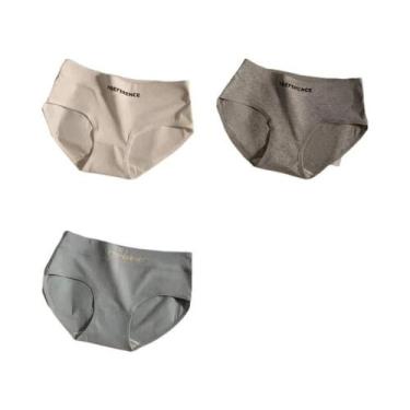 Imagem de Conjunto De 3 Calcinhas Sem Costura De Algodão Para Mulheres Tamanho G