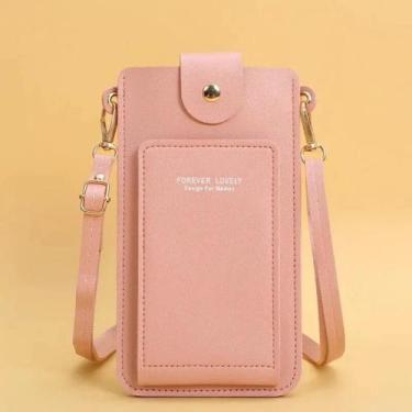 Imagem de Bolsa Feminina Crossbody de Couro Macio com Tela Sensível ao Toque, Ro
