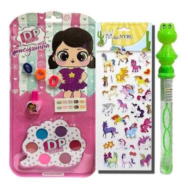 Imagem de Kit De Maquiagem Infantil Completo Esmalte Adesivo Menina - Dapop