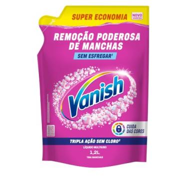 Imagem de Tira Manchas Líquido Vanish Oxi Action Pink 1,2L para Roupas Coloridas. Sem Cloro, Remove Manchas sem Danificar o Tecido, Preserva as Cores e Deixa as Roupas com Aparência de Nova