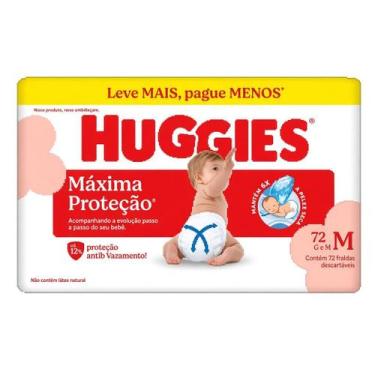 Imagem de Fralda Huggies Máxima Proteção Tamanho M 5,5 a 9,5 kg  72 Unidades