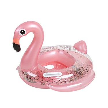 Imagem de Anel flutuante de piscina de flamingo e unicórnio, com alças para crianças, brinquedos flutuantes de verão e praia (flamingo rosa)