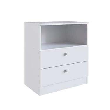 Imagem de Cômoda Infantil 02 Gavetas 1 Prateleira e Nicho Branco Lilies Móveis