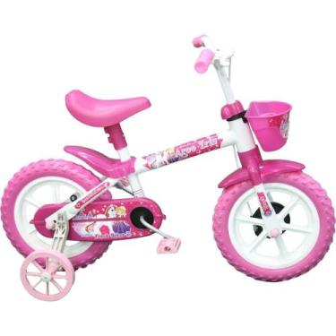 Imagem de Bicicleta Bike Track Infantil Cor Rosa Com Branco Aro 12 - Tk3