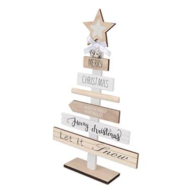 Imagem de Decoração de Placas de Natal, Sinos de Madeira Sem Desbotamento, Duráveis, Placas de Natal Internas para Shopping (Branco)