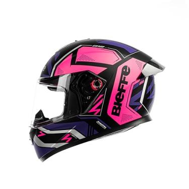 Imagem de Bieffe Capacete Fechado Moto B-12 Phanton Preto Fosco/Pink 60 com spoiler traseiro