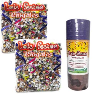 Imagem de 02 Confetes Pacote 120g Cada 20 Rolinhos Serpentina Carnaval - Lais Pr
