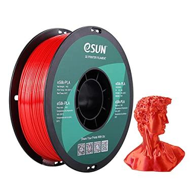 Imagem de eSUN Filamento de impressora 3D Silk PLA, precisão dimensional +/- 0,03 mm, carretel de 1 kg, 1,75 mm, vermelho
