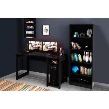 Imagem de Mesa de Computador Solteiro Quarto Gamer ( de Computador + Estante) 2 