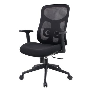 Imagem de Cadeira Escritório NR-17 Everest Diretor c/ Braços Fratini Encosto Tela Mesh Preta Base Rodízio
