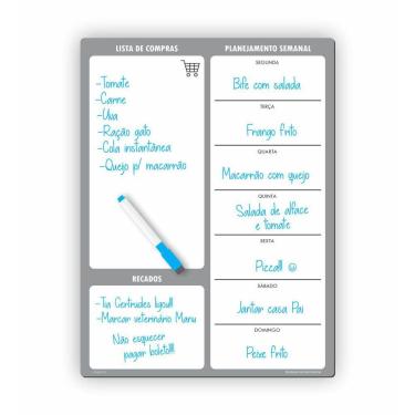 Imagem de Ímã De Geladeira Porta Recados Vários Cinza