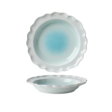 Imagem de Prato rosa de mudança gradual prato de sobremesa prato de massa italiana tigela de arroz doméstico - prato de 20 cm/mudança gradual azul