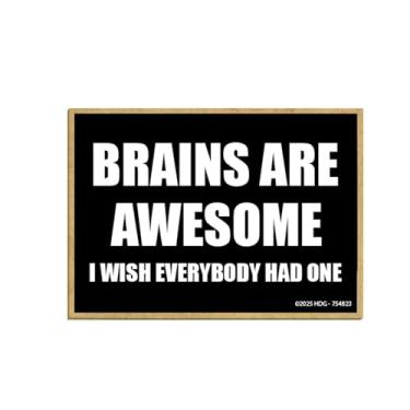 Imagem de Honey Dew Gifts, Brains are Awesome I Wish Everybody has One, Ímãs de geladeira, decorações de armário, ímãs engraçados, ímãs decorativos, ímãs de geladeira, 6,3 cm por 8,9 cm, 754823