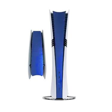 Imagem de Adesivo lateral médio personalizado cor cromada para PS5 PRO Disc Console Center Skin Console Skin Decalque Vinil Skin (Azul cromado)