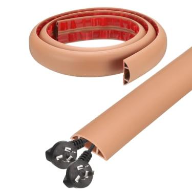 Imagem de HARFINGTON Capa de cabo de 1,2 m L 0,6 x A 0,33 Canal interno PVC esconde extensão, protetor de fios para evitar desvios de cabos, gerenciamento de cabos, marrom