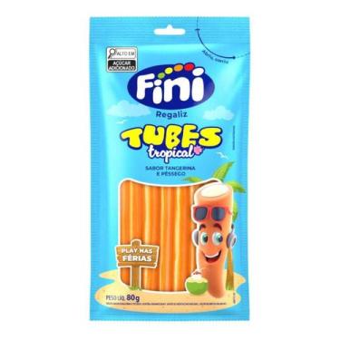 Imagem de Kit c/ 3 Fini Balas Tubes Tropical Ferias Tangerina Pessego