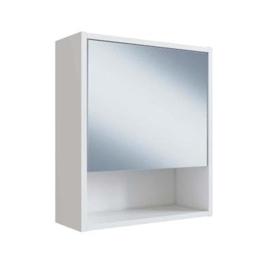 Imagem de Armário para Banheiro com Porta e Espelho Slim Nova Móbile Branco