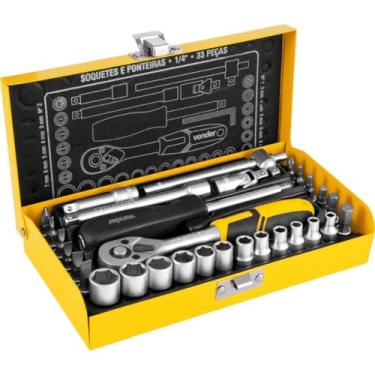 Imagem de Vonder, Jogo De Soquetes E Ponteiras Com Encaixe De 1/4", 4,0 Mm A 13,0 Mm, Com 33 Peças.