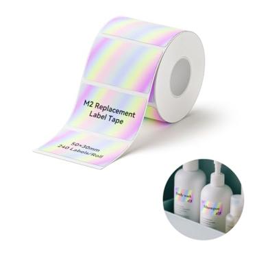 Imagem de NIIMBOT Etiquetas de transferência térmica M2, apenas para etiquetadoras M2, longo tempo de armazenamento, para pequenas empresas, roupas, logotipo, frasco, etiquetagem de endereço, fita de etiqueta