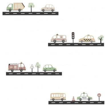 Imagem de Adesivo Decorativo Carros Infantil Lavável Seguro Fácil Aplicação para Quarto Bebê Menino Menina Área Kids Criativo