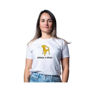 Imagem de Camiseta 100% algodao Unissex cerveja e fofoca - Kyros, Branco, gg
