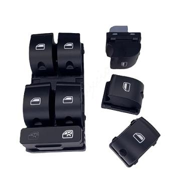 Imagem de IKUESM Botão de interruptor de controle de elevador de vidro de janela elétrica mestre compatível com Audi A4 S4 B6 B7 2003-2008 Seat Exeo 8E0959851 Acessórios para carro (Size : 1 set)