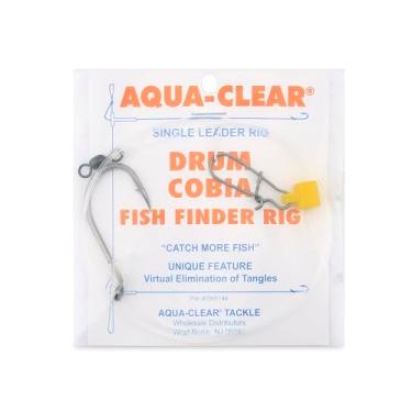 Imagem de Aqua-Clear, Equipamento de tambor, tambor/Cobia/baixo listrado/Rockfish, gancho de polvo de níquel preto 7/0, localizador de peixes, 60 lb / 27,2 kg Grand Slam Mono