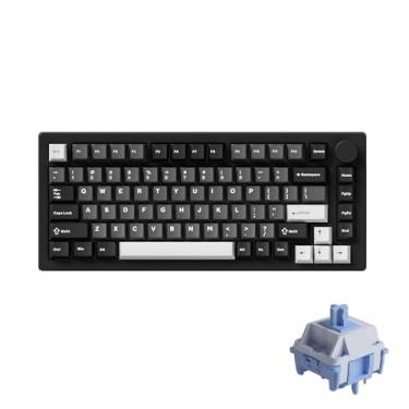 Imagem de MONSGEEK M1 V5 VIA Teclado mecânico de alumínio 75% teclado para jogos de liberação rápida preto e prata com botão 8000 mAh RGB interruptor espelhado pré-lubrificado de troca a quente