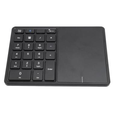 Imagem de Asixxsix Teclado Numérico Sem Fio, Bluetooth 4.2 2.4g Número Sem Fio Almofada Com Touchpad, 22 Teclas Teclado de Contabilidade Financeira Portátil para Laptop PC Desktop (Preto)