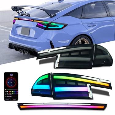 Imagem de Archaic Luzes traseiras para 2022-2025 Civic Hatchback Type-R FL1 FL2 FL4 FL5, montagem de luzes traseiras para Civic de 11ª geração com animação DRL/seta sequencial, par