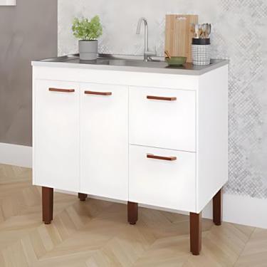 Imagem de Gabinete de Cozinha 94cm 100% Mdf 2 Gavetas e 2 Portas Balcão