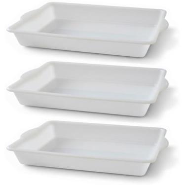 Imagem de Bandeja Plástica 2,4 Litros Multiuso Retangular Branca Reforçada Para 