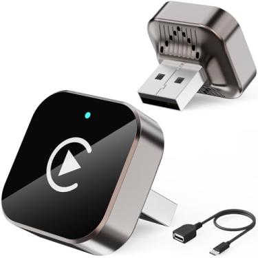 Imagem de Adaptador CarPlay sem fio para Apple iPhone, converte CarPlay com fio para sem fio, conecta-se automaticamente, compatível com veículos CarPlay com fio e iOS10+