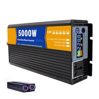 Imagem de HENGJINGTR 5000W DC 12V/24V/48V/60V Puro Sinus Wave Inverter Charger 60Hz 110V AC Convertidor Inverter de potência do carro com exibição LED, Convertidor de potência fora da rede,48v,110V