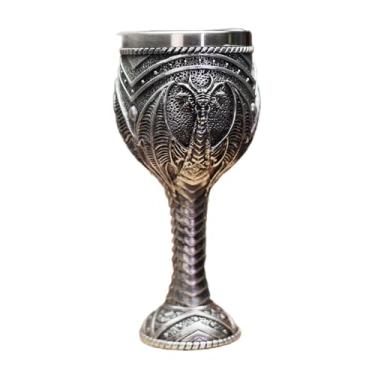 Imagem de Cálice Medieval Vintage, Decoração, Gravura, Presentes Feitos à Mão, Copo de Bebida com Padrão de Dragão Fantasia, Copos Cerimoniais,