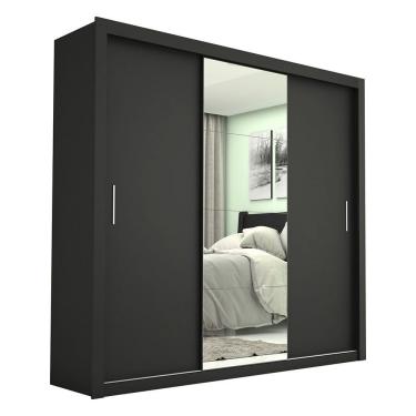 Imagem de Guarda-roupa Casal Melissa 4 Gavetas Glass Carioca Móveis Preto
