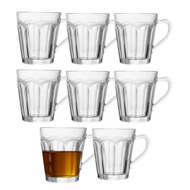 Imagem de Jogo 8 Xícara De Chá Café Belle Epoque Vidro Resistente Transparente 180ml Lyor