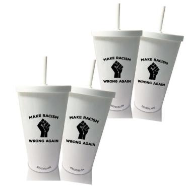 Imagem de Kit 4 Copos Com Tampa E Canudo Branco Make Wrong