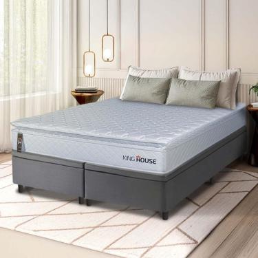 Imagem de Cama Box Baú Luanda Espuma D28 King 193x203 Cinza King House