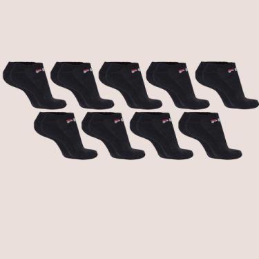 Imagem de Kit 9 Meias Original Cano Curto Light Unisex Lisa - Dass, Preto, 39 a 