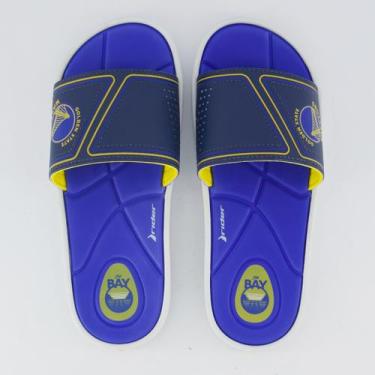 Imagem de Chinelo Rider Slide Pump NBA Golden State Warriors III Azul e Branco, 