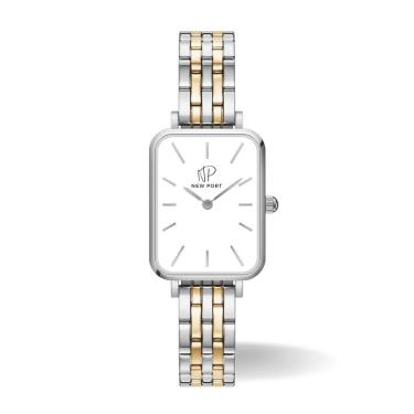 Imagem de Relógio Feminino Quadrado Bicolor Casual Elegante New Port-Feminino